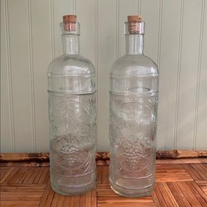 Set of two Vintage Glass Bottles
